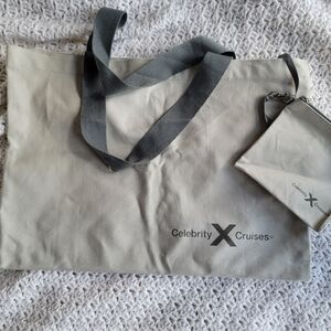 BOGO Celebrity Cruises Tote Bag With Coin Pouch Gray